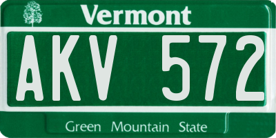 VT license plate AKV572