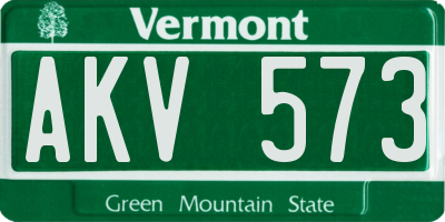 VT license plate AKV573