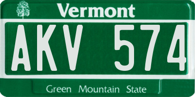 VT license plate AKV574