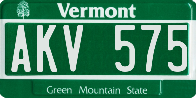 VT license plate AKV575