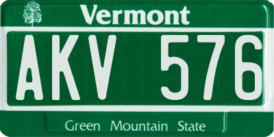 VT license plate AKV576
