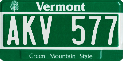 VT license plate AKV577