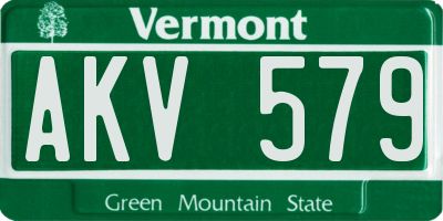 VT license plate AKV579