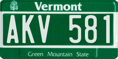 VT license plate AKV581