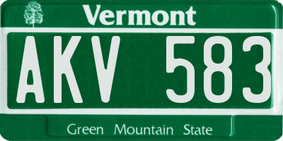 VT license plate AKV583