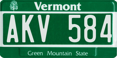 VT license plate AKV584