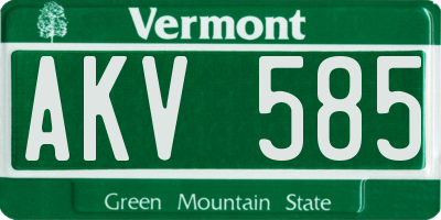 VT license plate AKV585