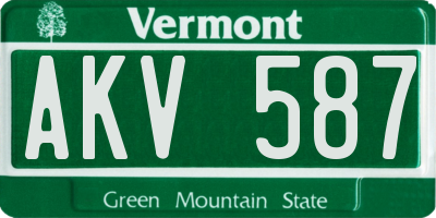 VT license plate AKV587