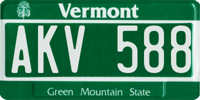 VT license plate AKV588