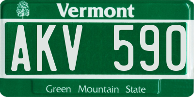 VT license plate AKV590