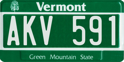 VT license plate AKV591
