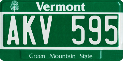 VT license plate AKV595