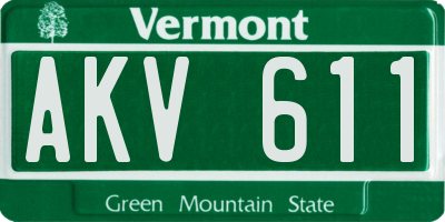 VT license plate AKV611