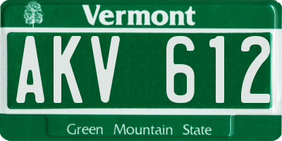 VT license plate AKV612