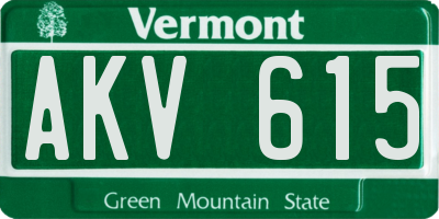 VT license plate AKV615