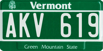 VT license plate AKV619