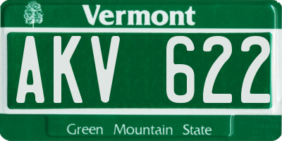 VT license plate AKV622