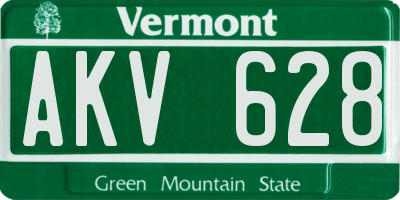 VT license plate AKV628