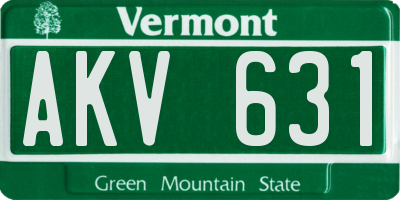 VT license plate AKV631