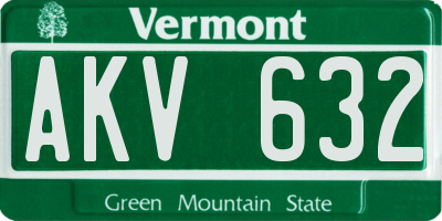 VT license plate AKV632