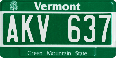 VT license plate AKV637