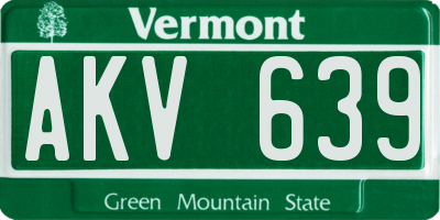 VT license plate AKV639