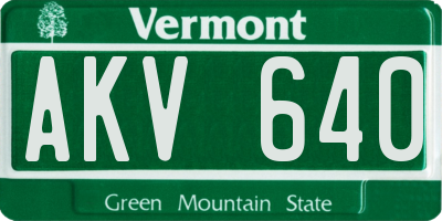 VT license plate AKV640
