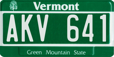 VT license plate AKV641
