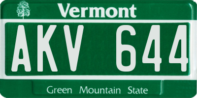 VT license plate AKV644