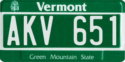 VT license plate AKV651
