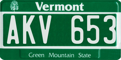 VT license plate AKV653