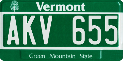 VT license plate AKV655