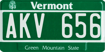VT license plate AKV656