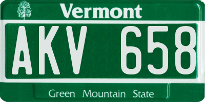 VT license plate AKV658