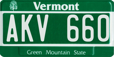 VT license plate AKV660
