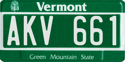 VT license plate AKV661