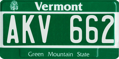 VT license plate AKV662