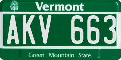VT license plate AKV663