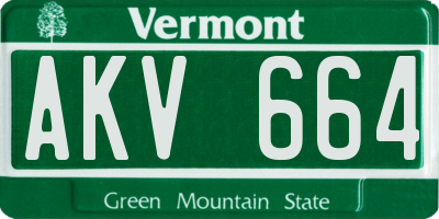 VT license plate AKV664