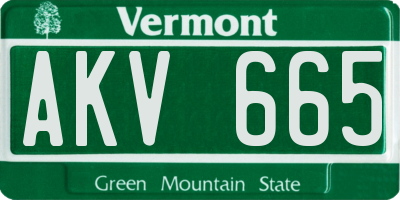 VT license plate AKV665