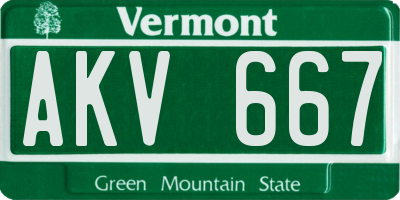 VT license plate AKV667