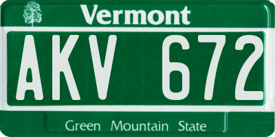 VT license plate AKV672