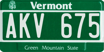 VT license plate AKV675