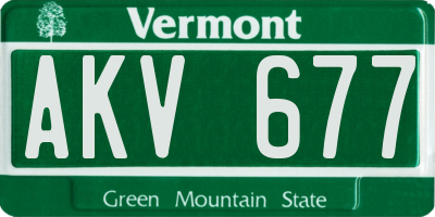 VT license plate AKV677