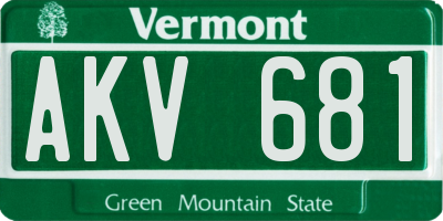 VT license plate AKV681