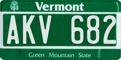 VT license plate AKV682