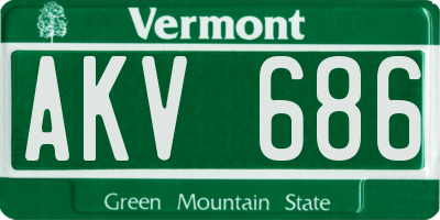 VT license plate AKV686