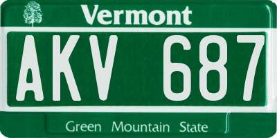 VT license plate AKV687