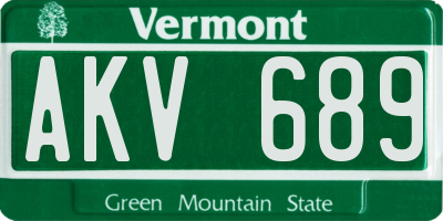 VT license plate AKV689