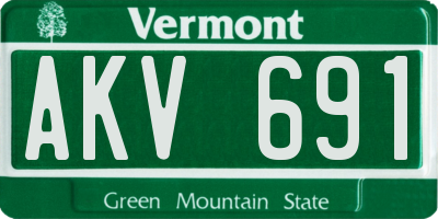 VT license plate AKV691